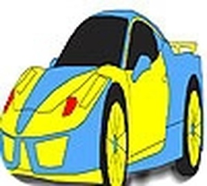 Fast yellow car coloring