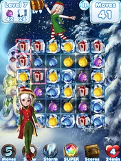 Santa Games and Puzzles - Swipe yummy candy to make it collect jewels for Christmas!